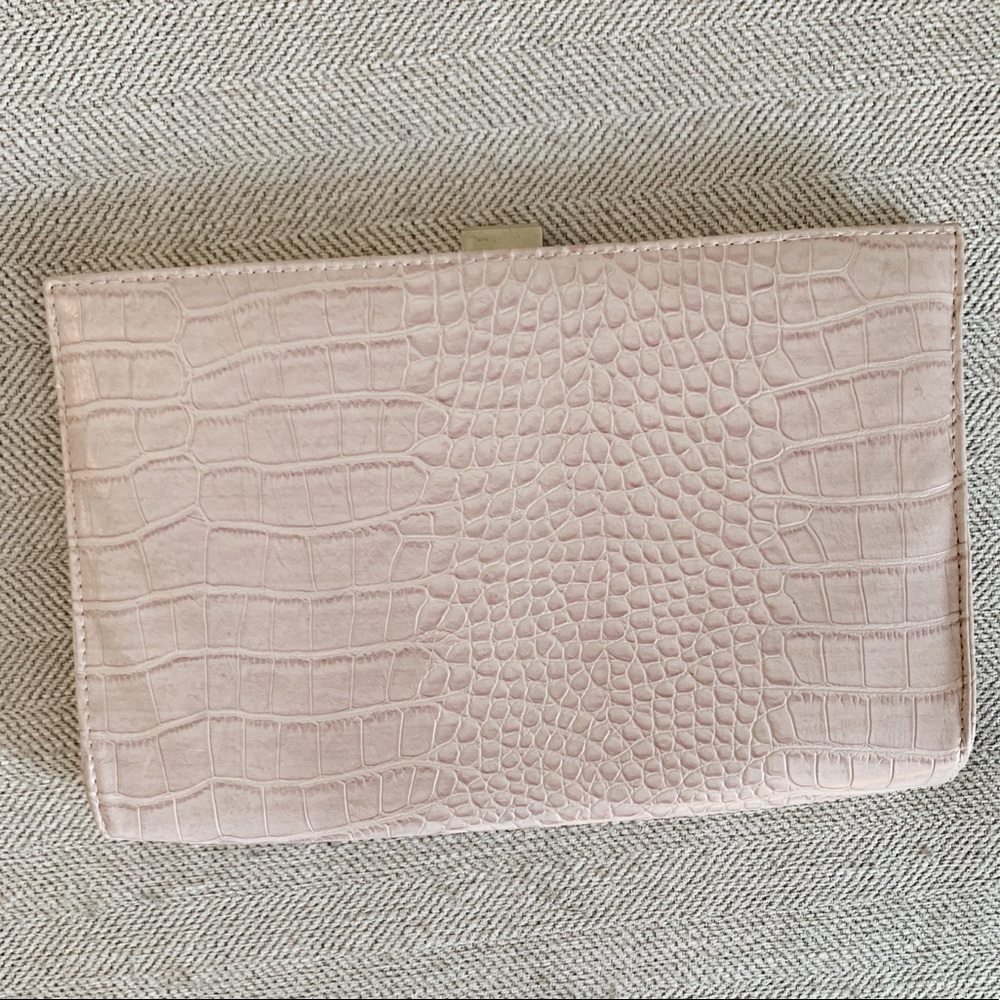 Blush Pink Snakeskin Clutch